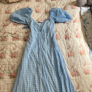 Faithfull The Brand blue gingham dress